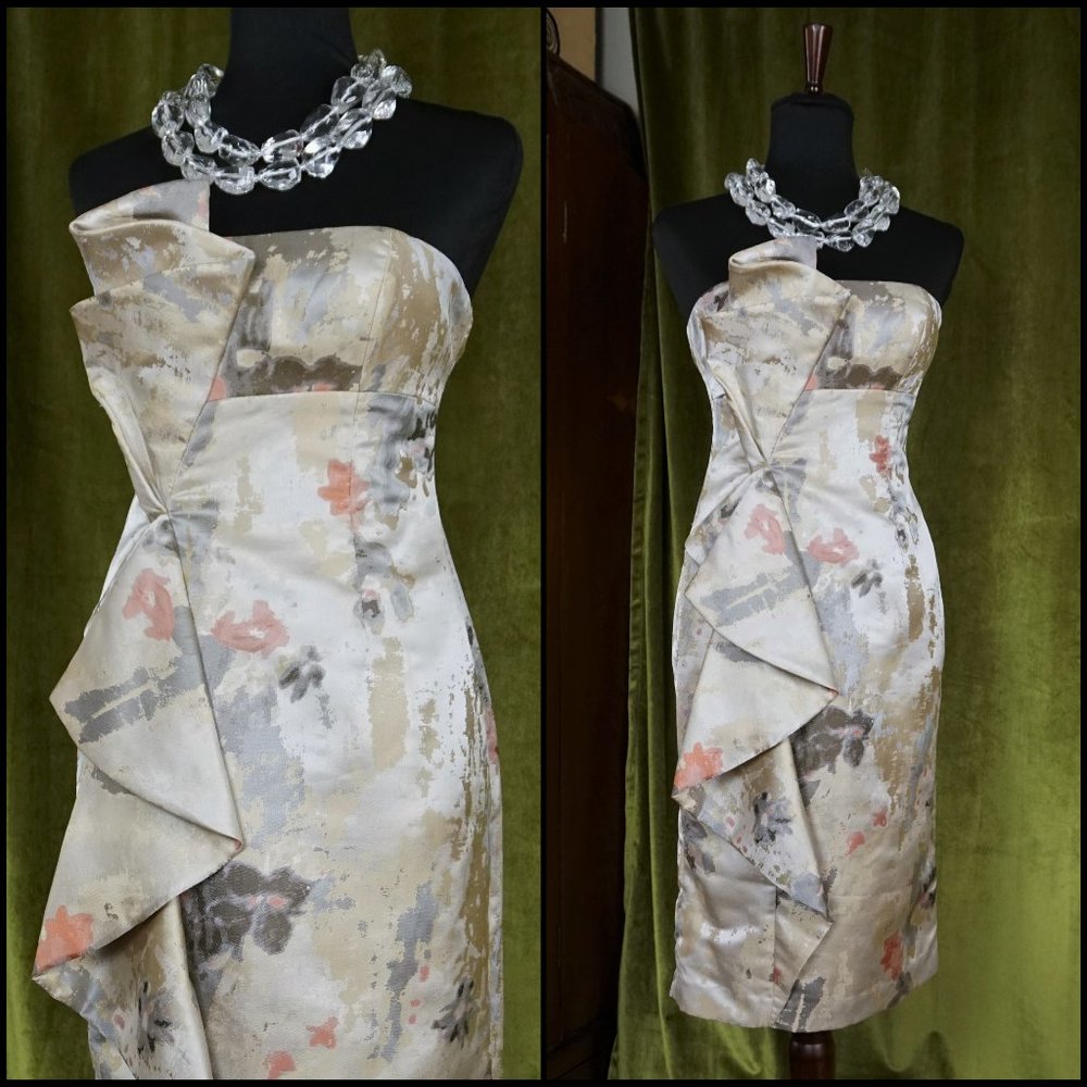 Dazzling Maggy London Champagne Cocktail Dress, XS, Size 4